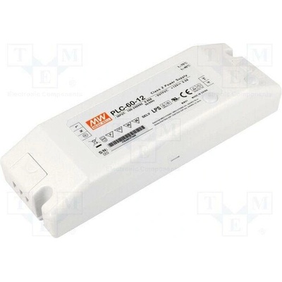 MEAN WELL PLC-60-12 Napájecí zdroj: spínaný; LED; 60W; 12VDC; 5A; 90÷264VAC; 127÷370VDC