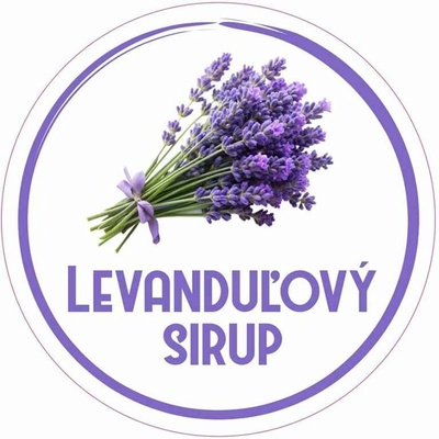 Samolepka na fľašu LEVANDUĽOVÝ SIRUP (12ks)