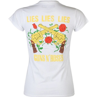Tričko metal ROCK OFF Guns N' Roses Lies, Lies, Lies bílá