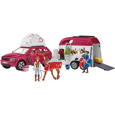 Schleich Schleich Horse Club Приключения с автомобил и ремарке за конче модел играчка (42535)