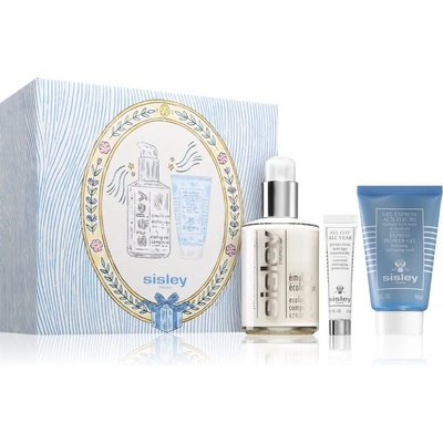 Sisley Les Essentials hydratační emulze s regeneračním účinkem 125 ml + expresní gelová maska pro svěží a sametovější pleť 60 ml + protivráskový denní krém 10 ml dárková sada
