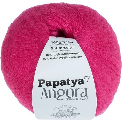BELLATEX Příze Angora Merino Papatya 100 g - 4060 růžová