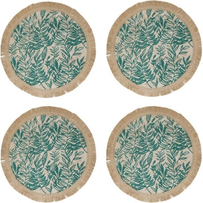 Creative Tops prostírání Hessian Green Leaf 4 ks 42cm