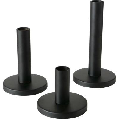 Boltze Home Kovový svícen, 16 cm, 3 kusy, MALKO, černý černá