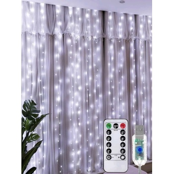 Image 1 of BestTime Коледни лампички, Светеща завеса, usb, Водоустойчиви, 3 метра, Бяла светлина