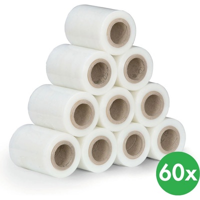 Prieťažná obalová fólia transparentná 20 mic, 100 mm x 150 m, 60 ks
