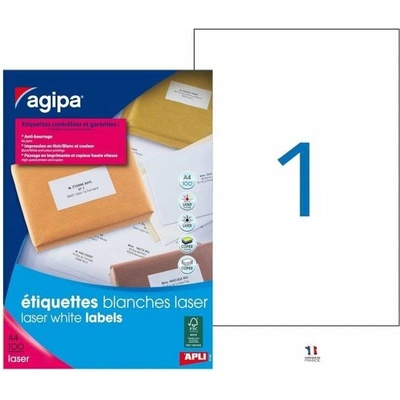 Etikety laser 210x297mm Agipa A4 100 hárkov