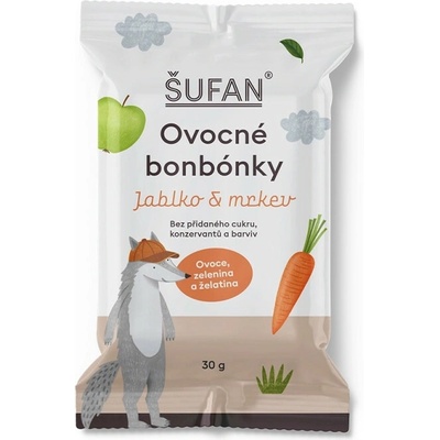 Šufan Ovocné bonbónky Jablko & mrkev 30 g