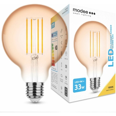 Modee LED Filament Amber Globe G95 4W E27 360 lm, teplá biela ML-G95FA1800K4WE27