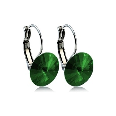 Šperky4U ocelové náušnice dark green NBSS021
