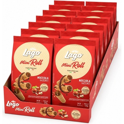 Gastone Lago Mini trubičky s lískovými oříšky a krémem 12 x 125 g