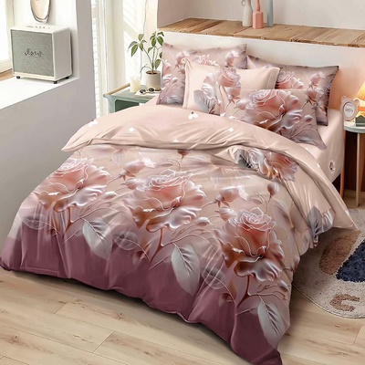 EmonaMall Двулицево спално бельо EmonaMall, 6 части - Модел S16037 (S16037-33333d)