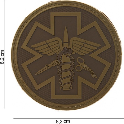 FOSCO - USA - V.O. Nášivka MEDIC - VELCRO, 3D PVC - Coyote