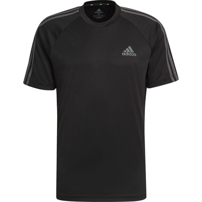 Adidas Мъжка тениска Adidas Classic 3 Stripe Sereno T Shirt Mens - Black/Grey