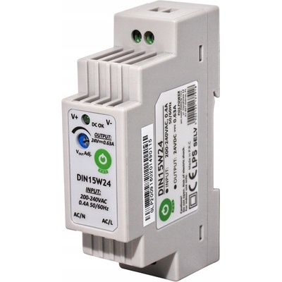 POS, Napájecí zdroj na DIN lištu 15W 12V, DIN15W12