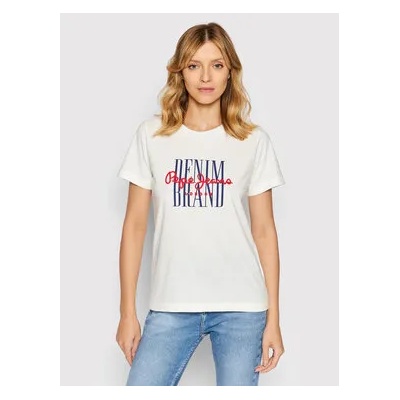 Pepe Jeans Тишърт Camille PL505147 Бял Regular Fit (Camille PL505147)