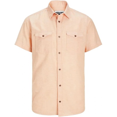 Риза с къс ръкав Jack & jones Sheridan Linen Blend short sleeve shirt - Beige (Apricot Ice)