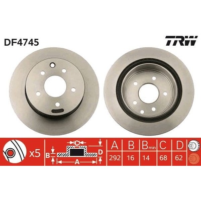 Brzdový kotúč TRW DF4745