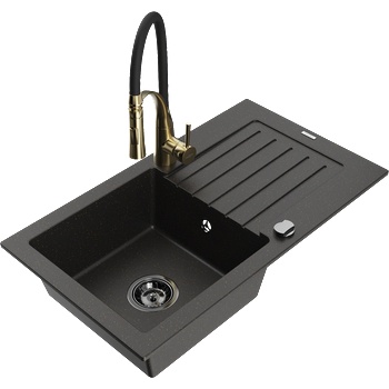 Mexen Pablo гранитна кухненска мивка с 1 корито с отцедник и кухненски (6510-75-73450-57-B)