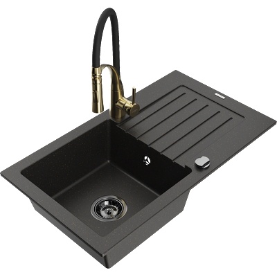 Mexen Pablo гранитна кухненска мивка с 1 корито с отцедник и кухненски (6510-75-73450-57-B)