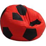 Pufrelax Пуф топка 400л. Telstar XL - Red & Black, За открито, Перящ се калъф, Пълнеж от Полистиролни перли (PUF-G-TXL-TEX-REBL)