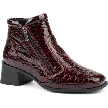 Дамски боти от естествена кожа в бордо