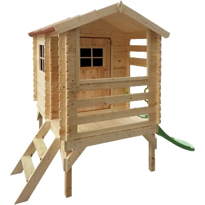 Timbela Дървена къща за игра с пързалка (ttm501c)