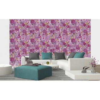 DIMEX ART s. r. o Луксозна флизелинова тапета розов флорален пачуърк