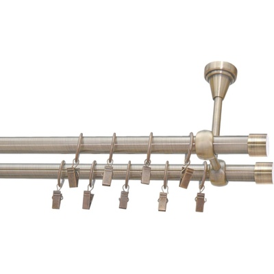Rolmajster Kovová záclonová tyč Starožitné zlato Stropná 19 mm 150 cm