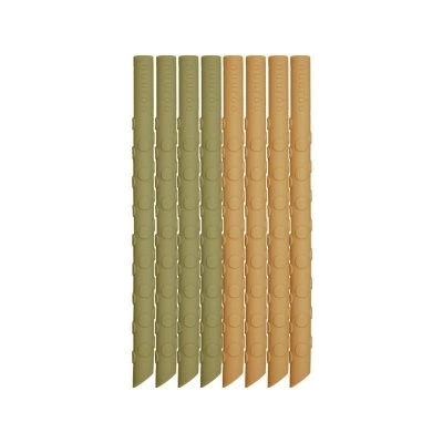 NUUROO Ada Silikonové slamky 8 ks Olive Green / Dusty Yellow