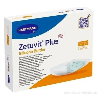 Paul Hartmann AG Zetuvit Plus Silicone Border Kompres sterilní samolepící 16 x 26 cm 10 ks