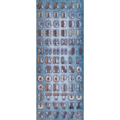 Junior nálepky embosované EDS 772 abeceda jeans