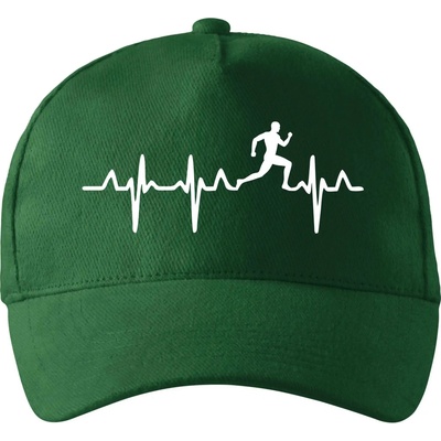EKG bežec muž so zahnutým šiltom a látkovou sponou Fľaškovozelená