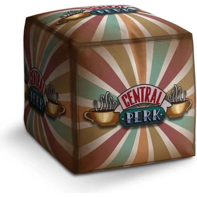 Sablio Taburet Cube Seriál Priatelia CENTRAL PERK Abstrakcia: 40x40x40 cm