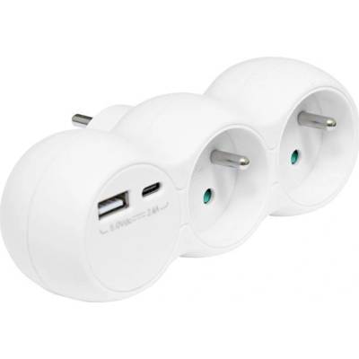 Ecolite XQBZ-01/3 2x kulatá, USB-A+ USB-C