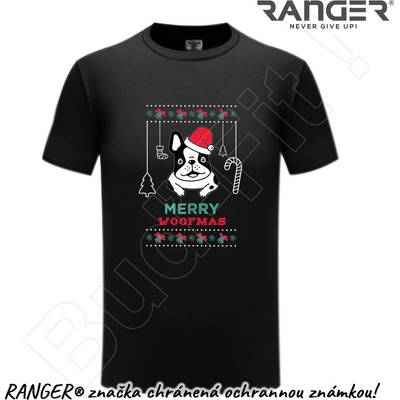 Ranger tričko motív Merry Woofmas čierna