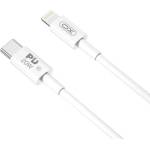 XO Кабел за зареждане и пренос на данни XO cable NB-Q189A PD USB-C - Lightning 1, 0m, 20W, Бял (Q189A)