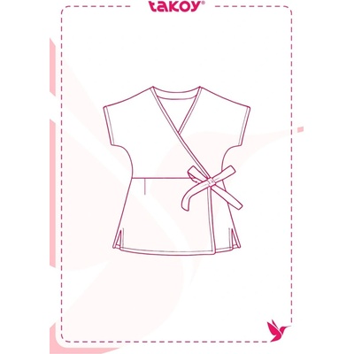 Takoy Elektronický PDF střih dámská halenka na vázání Giovanna-48-54