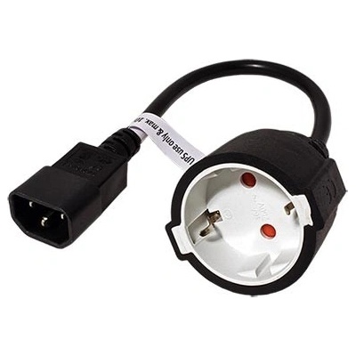Value Kabel síťový pro výstup UPS, IEC320 C14-CEE 7/3(F), 0,3m, černý - 19.99.1117 – Zboží Živě
