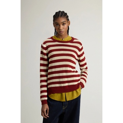 Woolrich BOXY CREWNECK MADDER BROWN STRIPE