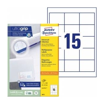 Avery Zweckform Universal labels avery zweckform permanently 64 x 50 mm. 15 labels/a4 (+)