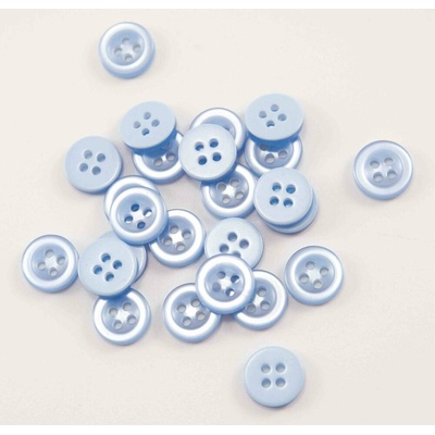 Dierkový košeľový gombík s leskom - svetlá nebesky modrá - priemer 1,14 cm