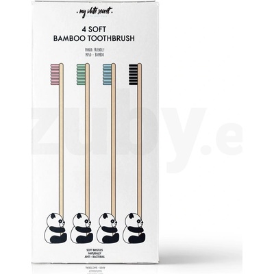 My White Secret Bamboo Toothbrush bambusová zubná kefka soft 4 ks