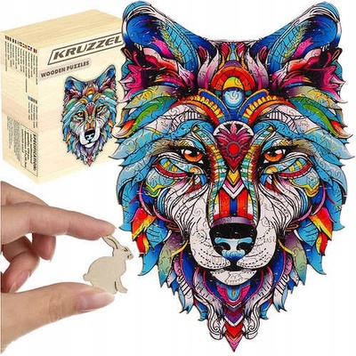 Kruzzel 24552 Drevené puzzle vlk, 170 ks