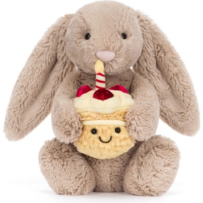 KRÁLÍČEK JELLYCAT S NAROZENINOVÝM DORTEM BEIGE 31 cm