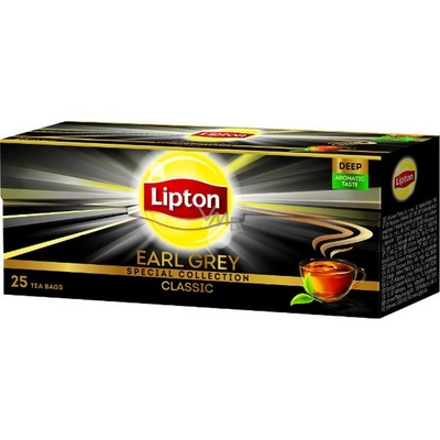 Lipton Earl Grey Classic černý aromatizovaný čaj 25 nálevových vreciek 37,5 g