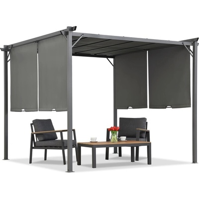 Garden Point pergola Sevilla 3x6 m se závěsy Antracitová