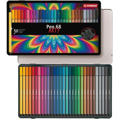 Stabilo Pen 68 brush Arty30 ks sada v plechu
