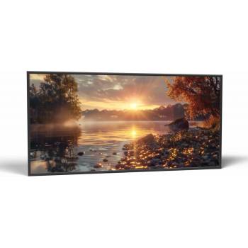 Príroda Ranný pokoj v prírode | Obraz Vintessia v ráme Rozmery panoráma: 60x120, Rám: Čierny matný-alu