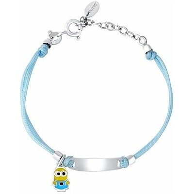 Silvego Textilný náramok Minion so striebornými doplnkami a zapínaním PRZ0164BMN